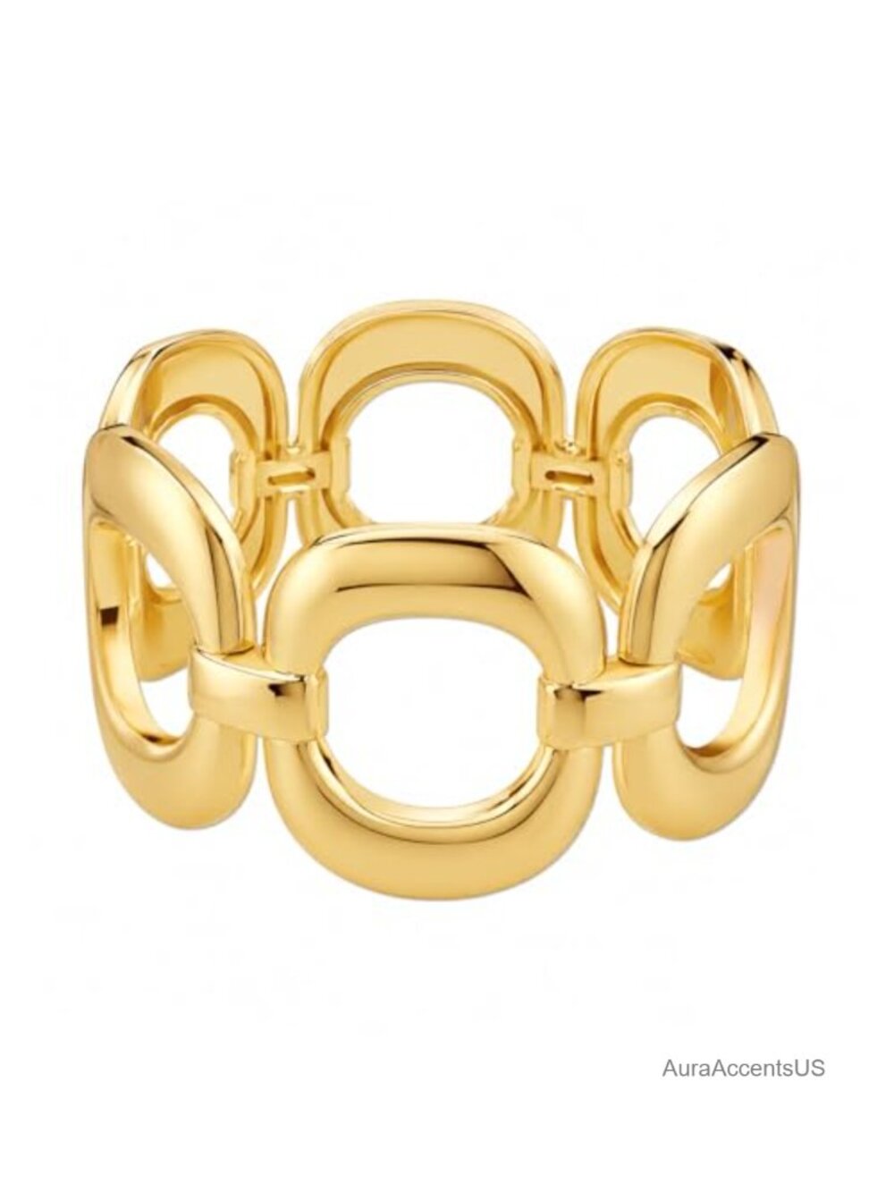 Chunky Gold Bangle Bracelet for Women Hinged Cuff Statement Jewelry
